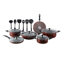 hot seller 15pcs classical cookware set with 6 nylon utensils