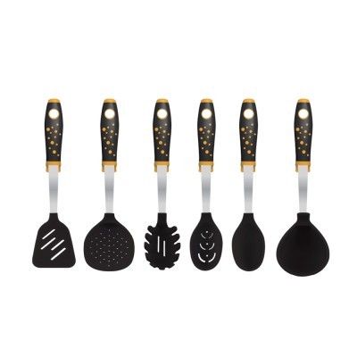 VEICA Design 6 Piece Stainless Steel and Silicone Cooking Utensils For Nonstick Cookware