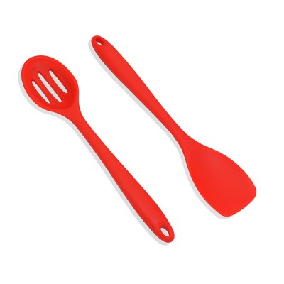 VEICA Design 27CM 80G 2-Pcs Red Silicone Slotted Spoon and Silicone Shovel