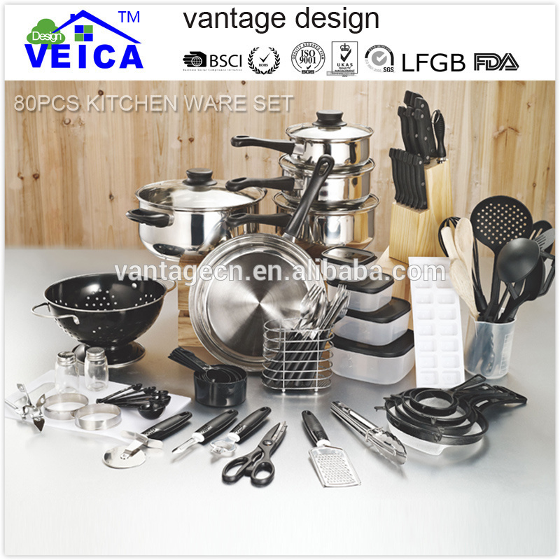 2019 New Kitchen Home Use 80pcs Combo Kitchenware Utensil Set